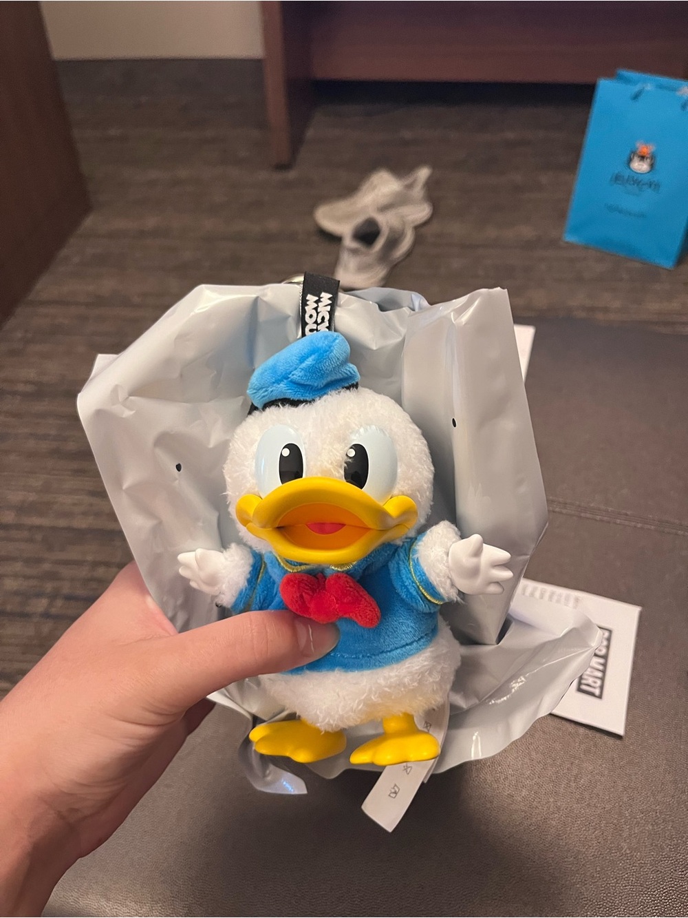 PopMart Disney Donald Duck Mickey Plush Keychain - Blue, White, Yellow